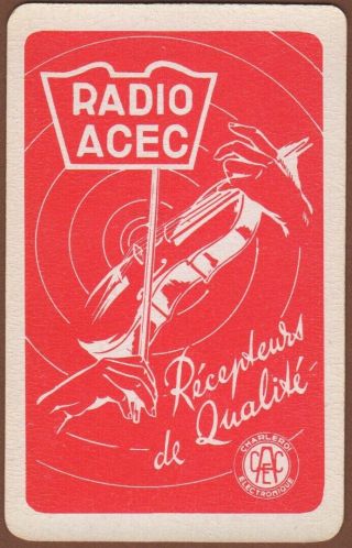 Playing Cards 1 Single Card Old Vintage Radio Acec Advertising Play Violin Music