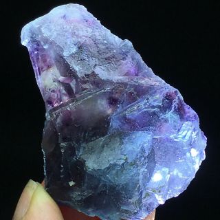 77.  5gNatural Purple Phantom Cube Blue Fluorite Mineral Specimen/Inner Mongolia 2