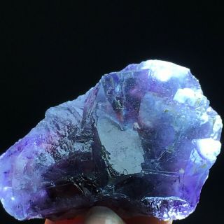 77.  5gNatural Purple Phantom Cube Blue Fluorite Mineral Specimen/Inner Mongolia 5