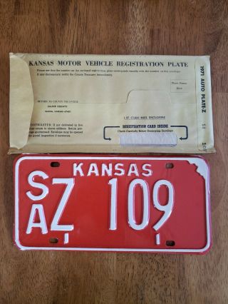 1971 Saline County Kansas License Plate,  Nos