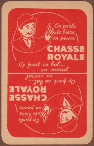 Playing Cards Single Card Old Vintage Chasse Royale Alcohol Advertising Beer Man