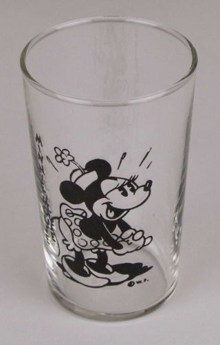 Disney Minnie Mouse Bosco Glass Vtg 1930 