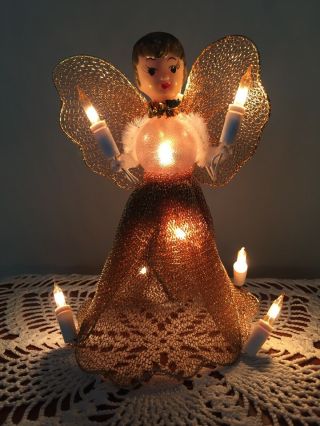 Vintage Christmas Angel 10 Light Tree Topper