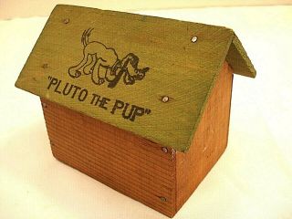 1950S? VINTAGE DISNEY PLUTO THE PUP WOODEN DOGHOUSE 2