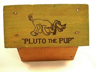 1950S? VINTAGE DISNEY PLUTO THE PUP WOODEN DOGHOUSE 4