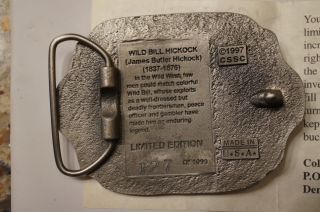 vintage belt buckle - legends of the old west,  Wild Bill Hickok 4