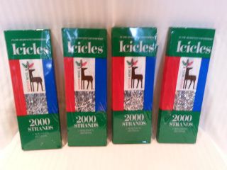 Vintage Christmas Icicle Tinsel 4 Packages 2000 Strands Each