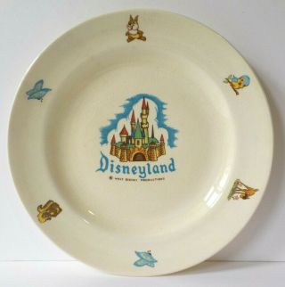 1950s Disneyland Walt Disney Souvenir Plate Beswick England Pottery China