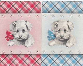 Vintage Usa Blank Back Swap Card - 2 Single - Dogs 12