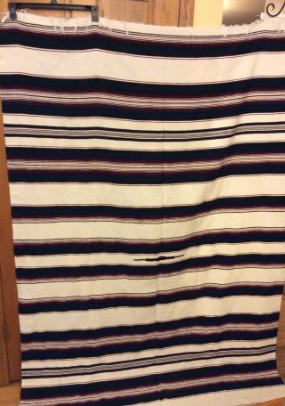 Vintage Mexican Saltillo Serape Blanket 82” X 60” Wool Or Wool Blend