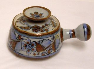 Ken Edwards El Palomar Mexican Pottery Covered Dish Soup Bowl W Handle Signed