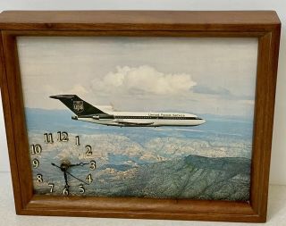 Vintage United Parcel Service Ups Airplane Wood Clock 9”x11”