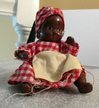 Vintage Ceramic Black American Doll Mammy Jointed