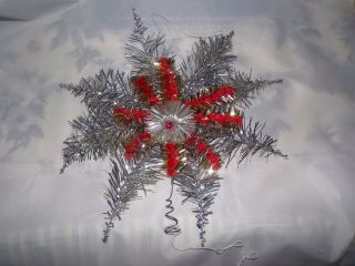 12 " Antique Vintage Tinsel Wire Star Christmas Tree Topper Ornament