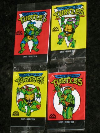 Teenage Mutant Ninja Turtles Set Of 4 Cartoon Card Wrappers Regina 1989 Tmnt
