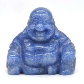 1.  2 " Laughing Maitreya Buddha Figurine Blue Point Jade Crystal Healing Carving