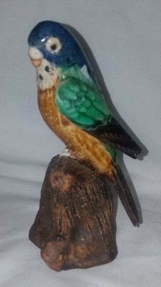 Chinese Mud Man Parrot Bird Figurine Signed 5