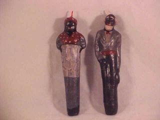 Vintage Black Americana Wax Candles - Aunt Jemima And Uncle Mose Rare