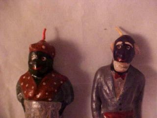 VINTAGE Black Americana Wax Candles - Aunt Jemima and Uncle Mose RARE 2