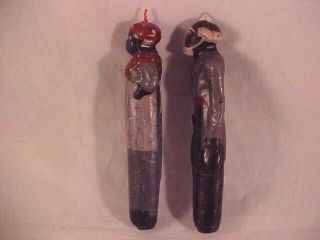 VINTAGE Black Americana Wax Candles - Aunt Jemima and Uncle Mose RARE 3