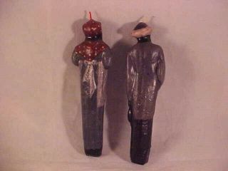 VINTAGE Black Americana Wax Candles - Aunt Jemima and Uncle Mose RARE 4
