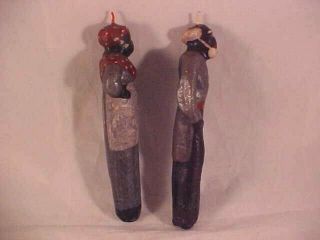 VINTAGE Black Americana Wax Candles - Aunt Jemima and Uncle Mose RARE 5