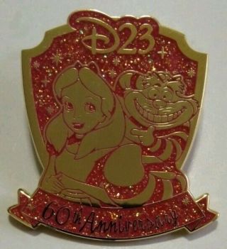 D23 Exclusive 60th Anniversary Alice In Wonderland Cheshire Cat Disney Pin Le250