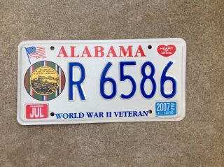 Alabama - " World War Ii Veteran " - License Plate