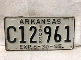 Vintage 1955 Arkansas Truck License Plate