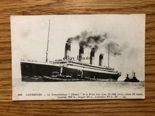 Rms Olympic Postcard In French / White Star Line