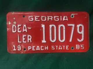 1985 Georgia Dealer License Plate Tag