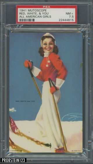 1941 Mutoscope All American Girls Red White & You Psa 7.  5 Nm,