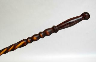 Old Vintage Antique Australian Aboriginal Stockman Mulga Wood Whip Handle 4