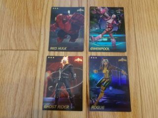 Marvel Arcade Rare Foil Cards Contest Of Champions Ghostrider,  Rogue,  Gwenp