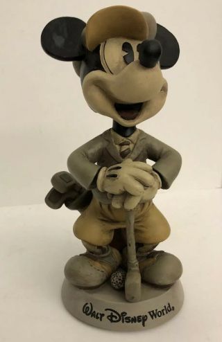 Vintage Mickey Mouse Walt Disney World Golf Golfer Bobblehead Statue Collectable