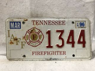 1996 Tennessee Firefighter License Plate