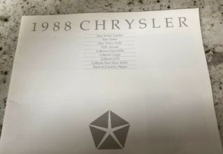 1988 Chrysler Sales Brochure,  Yorker,  Lebaron And Town&country Models