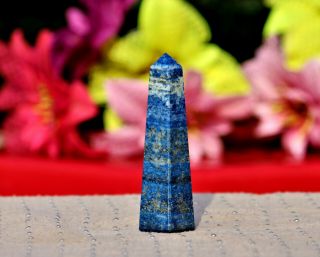 Egyptian 4 Faceted Mini 100mm Blue Lapis Lazuli Healing Power Obelisk Tower