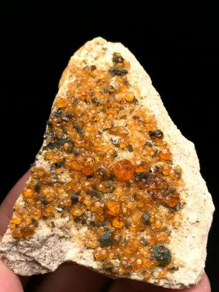45g Natural Fenda Spessartine Garnet Quartz Crystal Rough Mineral Specimens