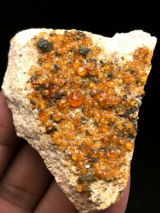 45G Natural Fenda Spessartine Garnet Quartz Crystal Rough Mineral Specimens 2