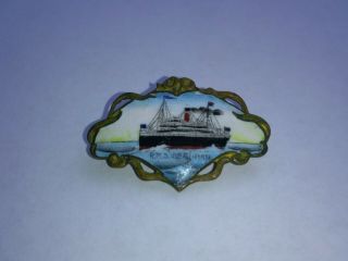 Vintage Allan Line Rms Virginian Ocean Liner Enamel Pin