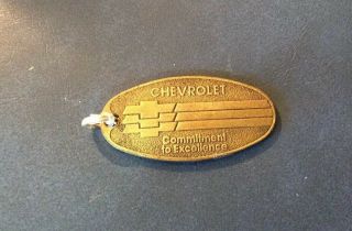 Vintage Chevrolet Commitment To Excellence Key Ring Fob Return Tag