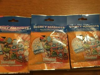 Disneyland Mascots 5 Pin Collectible Mystery Packs 3 Packs 15 Pins