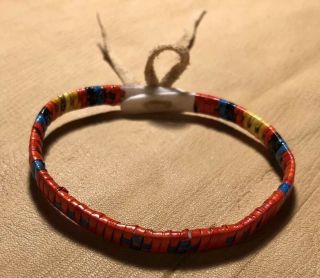 Neat Native American Lakota Sioux Quilled Bracelet Quilled On Rawhide