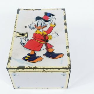 Walt Disney Uncle Scrooge Ducktales Old Antique Metal Tin Coin Bank Vault
