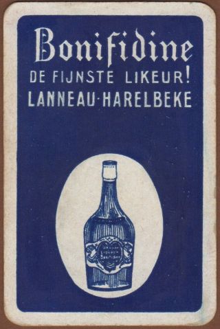 Playing Cards 1 Single Card Old Lanneau Harelbeke Alcohol Advertising Bonifidine