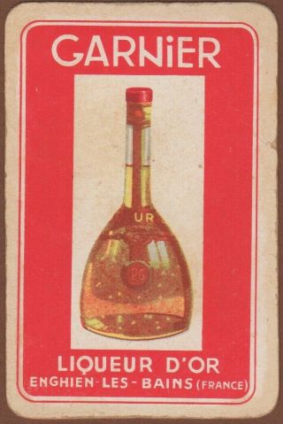 Playing Cards 1 Single Card Old Vintage Garnier Alcohol Advertising Liqueur D’or