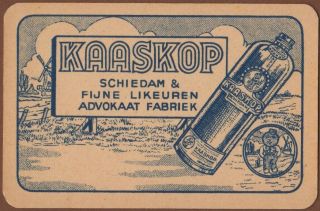 Playing Cards 1 Single Card Old Vintage Kaaskop Alcohol Advertising Advokaat