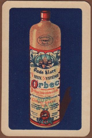 Playing Cards 1 Single Card Old Vintage Orbec Alcohol Advertising Genever Gin 3