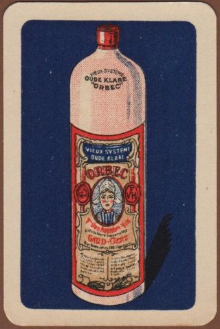 Playing Cards 1 Single Card Old Vintage Orbec Alcohol Advertising Genever Gin 2